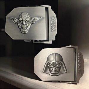 2 Belt Metal Buckles Darth Vader & Yoga Belt Buckle Bundle Star Wars Character
